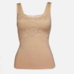 Rhonda Shear Lace Overlay Seamless Tank Top